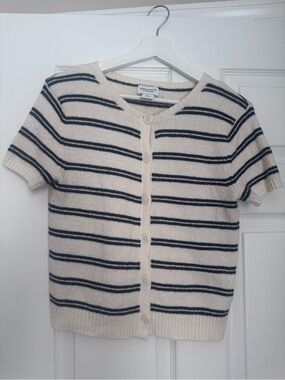 Song of Style Cream Sweater with black Stripes